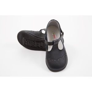 Angel Baby Leather Black Shoes Size 7 Brand New!
